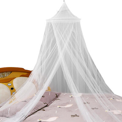 #ad White Round Lace Curtain Dome Bed Canopy Netting Princess Mosquito Net $14.03
