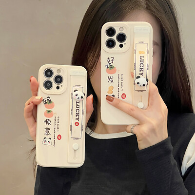 #ad Couple Cartoon Cute Wristbands Phone Case For iPhone 15 Pro Max 14 Pro 13 12 11 $7.69