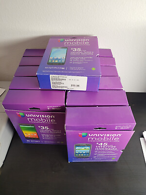 #ad LOT OF 12 NEW Univision Mobile Android Smartphones ZTE ZMAX Samsung T599 LG L90 $150.00