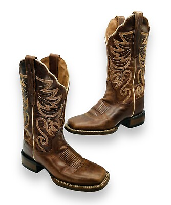 #ad Dan Post Cowgirl Certified Petra DP4963 Square Toe 12quot; Brown Boots Women#x27;s 7 M $69.99