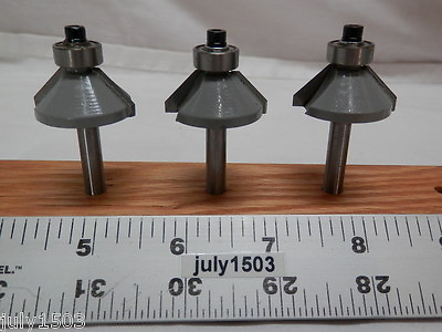 #ad 3 NEW 1 3 16 D 45° Chamfer Carbide Tip Router Bit Bearing 1 2quot; degree qw $20.90