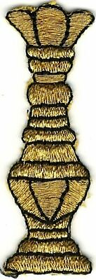#ad 2quot; Metallic Gold Queen Chess Piece Embroidery Patch $2.99
