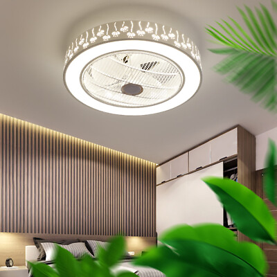 #ad 22#x27;#x27; Modern Ceiling Fan Light Invisible Chandelier Lamp LED 3 Speed with Remote $44.89