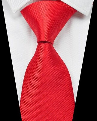 #ad NEW Solid STRIPE Classic Skinny 100% Silk Jacquard Woven Necktie Men#x27;s Tie 3.15quot; $4.99