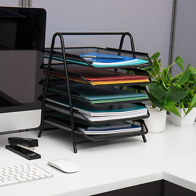 #ad Black Office Home Desk Organizer with 5 Sliding Trays 14. x 11.75 x 14.5 Inch US $19.79