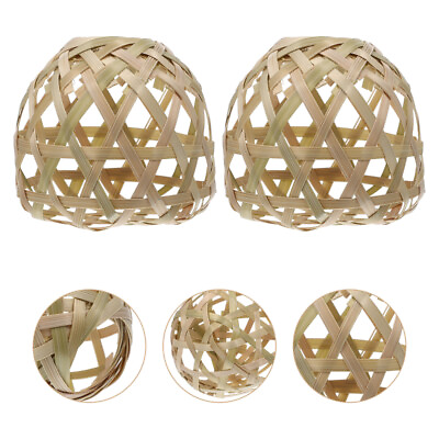 #ad 4 Pcs Lamp Shades for Table Lamps Bamboo Lampshade Light Bulbs Pendant $8.79