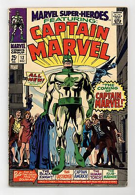 #ad Marvel Super Heroes #12 VG FN 5.0 1967 1st app. and origin Captain Marvel $85.00