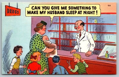 #ad Comic Humor Card Pharmacy Drug Store Postcard $5.10