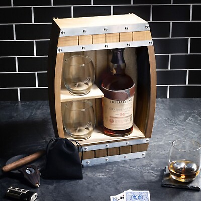 #ad Rustic Wine rack Pinewood Barrel Wooden Display whiskey Rack Wine Box Men Gift $49.95