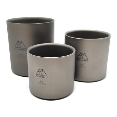 #ad Double Wall Insulated Titanium Cup 3 piece set 120180300ml Mug Ultra Lig... $74.39