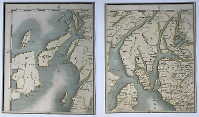 #ad 2x Original antique map John Cary 1794 Jura Argyle Kilmarnock 10x8in ** 19280 GBP 8.77