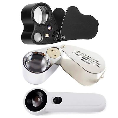 #ad Jewelry Loupes30X40X60X Loupe Magnifier Series Portable Foldable Bright LED... $26.82