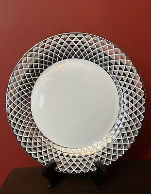 #ad Lattis by Ciroa Luxe Dinner Plate Platinum Accent $10.95