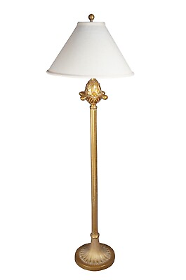 #ad #ad Vintage Stiffel Hollywood Regency Gold Pineapple Modern Floor Lamp amp; Shade 52quot; $535.50