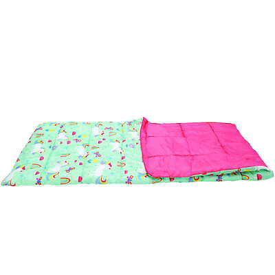 #ad CRCKT Kids Rectangular Sleeping Bag °50F Rating Multi Color Unicorn Print $25.38