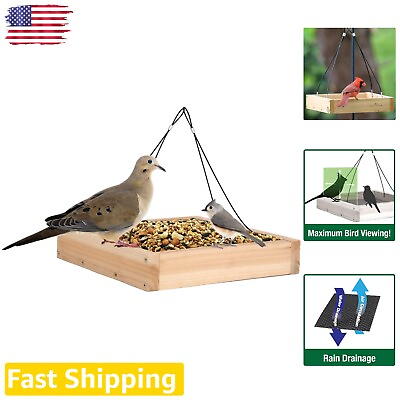 #ad Universal Cedar Bird Feeder with Easy Clean Seed Tray Happy Birds Guaranteed $33.99