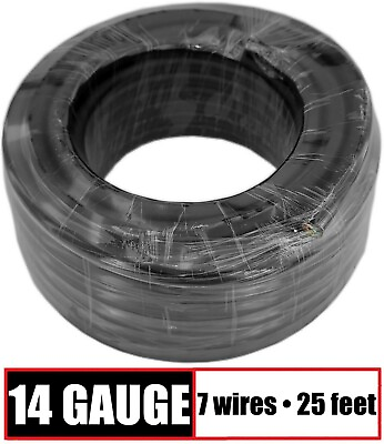 #ad 14 Gauge 7 Way Conductor RV Trailer Wire Cable Wiring Insulated 25 Feet 14 7 $31.95