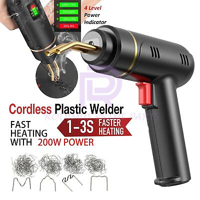 #ad 200W Plastic Welder Bumper Repair Kit Welding Gun Soldering Tool 400Pcs Staples $33.99