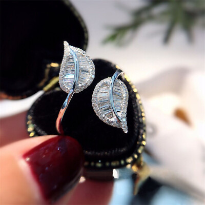 #ad Luxury Wedding Women Jewelry Cubic Zircon 925 Silver Rings Sz Adjustable C $3.98