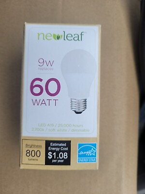 #ad New 8 Watt 60 Watt Equiv A19 LED Light Bulbs 2700K Dimmable $10.00