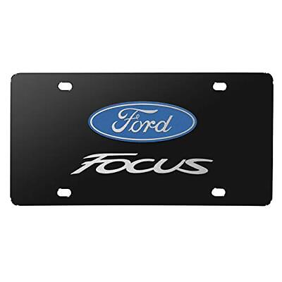#ad Ford Focus 3D Dual Logo Black Stainless Steel License Plate $49.99