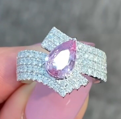 #ad Natural Pink Sapphire 14K Solid Gold Diamond Ring All Sizes $2100.00
