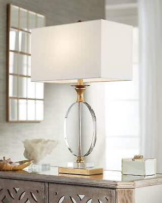 #ad Valerie Modern Table Lamp 28quot; Tall Clear Crystal for Bedroom Living Room House $159.99