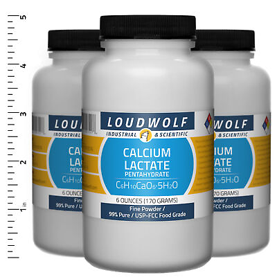 #ad Calcium Lactate 1.1 lb Total 3 Bottles USP FCC Food Grade Fine Powder $29.99