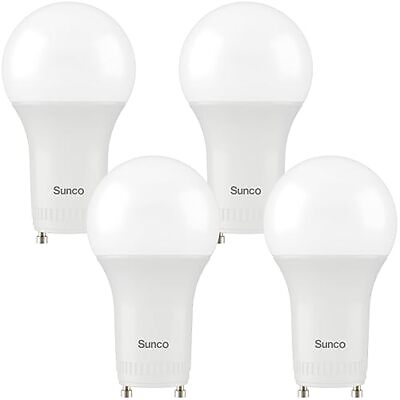 #ad Sunco 4 Pack GU24 LED Light Bulb 2 Prong A19 5000K Daylight 9W Equivalent 6... $16.86