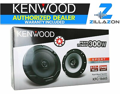 #ad KENWOOD KFC 1666S 600W *TOTAL* 6.5quot; KFC 2 Way Coaxial Car Stereo Speakers Pair $28.37
