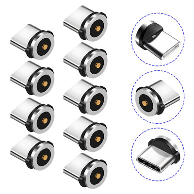#ad 9Pcs Tip Head for Type Magnetic Charging Charger Cable Connector Cell Phone $7.96