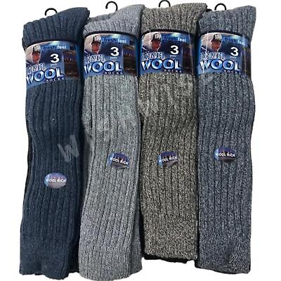 #ad Mens Knee High Long Wool Rich Boot Socks Extra thick Soft Warm Winter Socks UK GBP 10.99