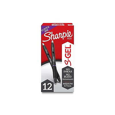 #ad Sharpie S Gel Retractable Gel Pen Medium Point Purple Ink Dozen 2126235 $17.24