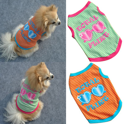 #ad Dog Clothes Pet Printing Cat Breathable Dog Costume Shirt Clothes Vest T shirt 、 $2.93