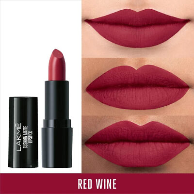 #ad Lakmé Cushion Matte Lipstick Red Wine 4.5 g Matte free shipping UK $24.18