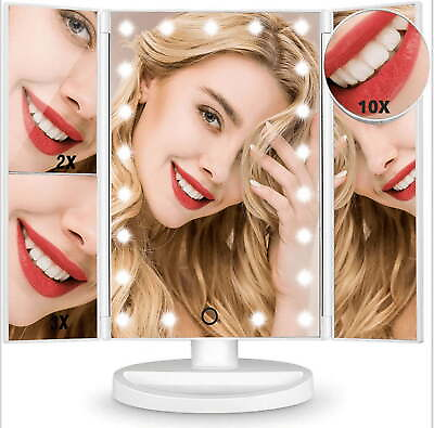 #ad Vanity Lighted 10X 3X 2X 1X Magnifying with 22 LED Lights Touch Screen $26.19
