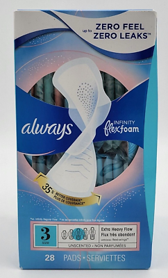 #ad Always Infinity Flex Foam Extra Heavy Flow Pads 28ct. Unscented Brand New $8.89