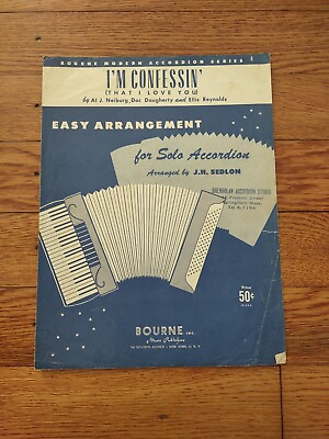 #ad I#x27;m Confessin I Love You Sedlon Vintage Antique Piano Accordion Sheet Music $9.99