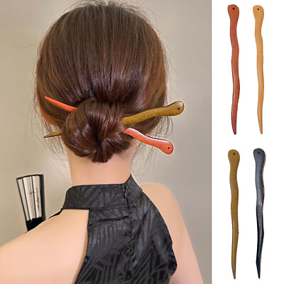 #ad Retro Natural Wooden Hair Fork Chopsticks Chinese Style Wood Hairpin Ancient New $1.18