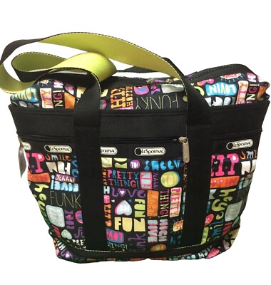 #ad Lesportsac High Five Tote Bag Top Handle 1 Inside And 3 Outside Zipper Pockets $49.99
