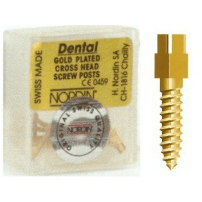 #ad Dental Gold Plated Screw Posts Conical Cross Head Refill L2 Lead Free Alloy $35.09