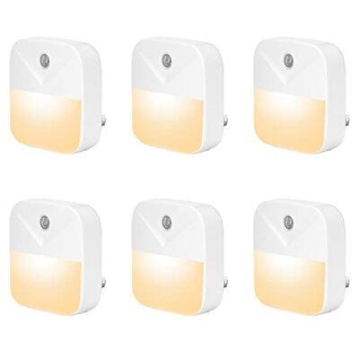 #ad 6x Plug In LED Night Lights with Dusk to Dawn Sensor for Bedroom Bathroom Stairs $15.27