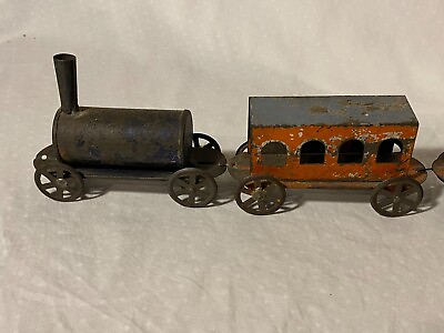 #ad Early American or French Tin Floor Train Antique Pull Toy Z 20 $400.00