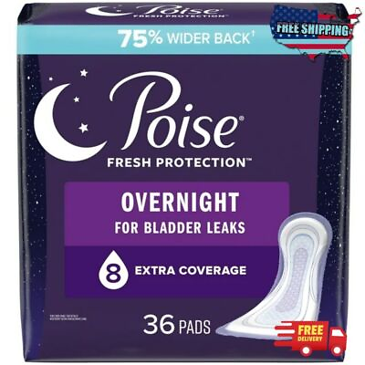 #ad Incontinence Pads for Women 8 Drop Overnight Absorbency Extra Coverage 36Ct $23.49