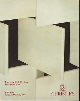 #ad Christie#x27;s: Important 20th Century Decorative Arts: Saturday March 5 1994 $10.00