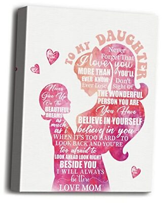 #ad Canvas Wall Art To My Daughter Decor Inspirational Gift to My Daughter Never $29.03