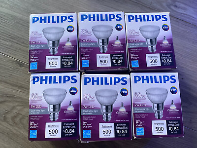#ad Lot of 6 Philips Light Bulb 471151 LED Single Optic Lamp 7W 120V 4000K Bulb $28.00