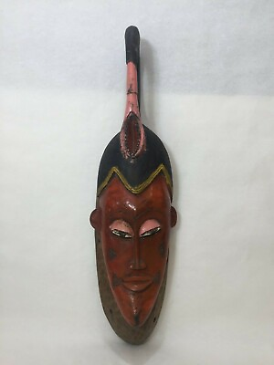 #ad Vintage Large Handcarved amp; Painted African Wooden Mask 28quot; Tall x 7quot; Widest $499.99