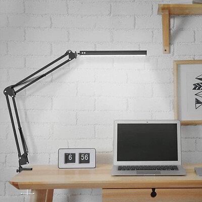 #ad LED Desk Lamp Adjustable Swing Arm Lamp with Clamp Eye Caring Reading Desk Light $18.98