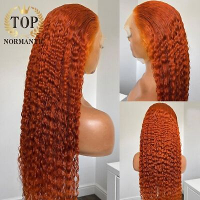 #ad Orange Deep Curly Lace Front Human Hair Wigs Preplucked Remy Hair Glueless Wigs $297.07